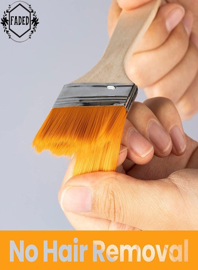 Faded Premium Flat Paint Brush Set - Natural Finish Handles with Soft Nylon Bristles for Smooth Application | Ideal for Acrylic, Watercolor, Tempera & DIY Art Projects (5 Pcs) - Image 5